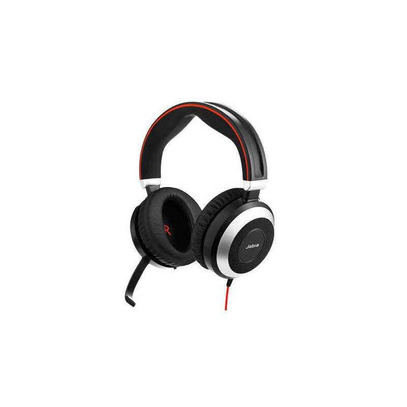 Jabra EVOLVE 80 Stereo Binaural Kopfband black, silver Headset (14401-11) austiņas