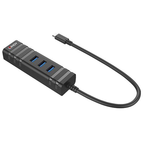 Lindy USB 3.1 Hub & Gigabit Ethernet Adapter USB Typ C USB centrmezgli