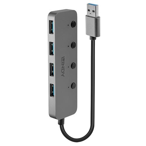 Lindy 4 Port USB 3.0 Hub with On/Off Switches 4002888433099 43309 (4002888433099) USB centrmezgli