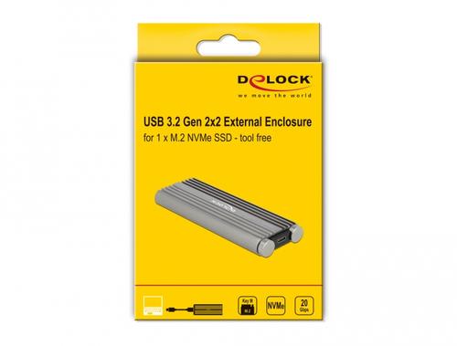 DeLOCK Ext.Ge. M.2 PCIe with SupS USB-C bu - USB 20 Gbps aksesuārs datorkorpusiem