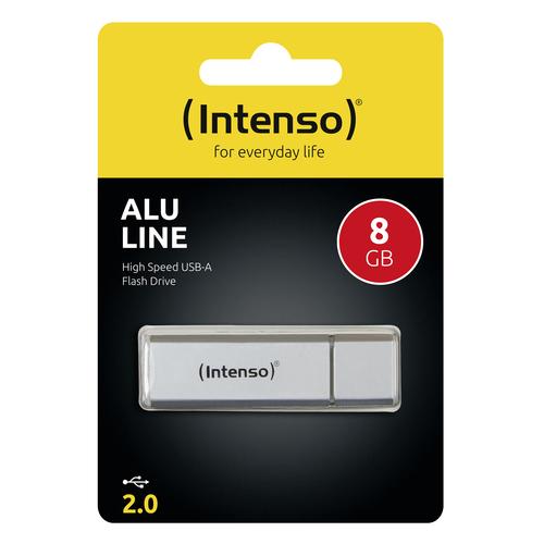 Intenso  8GB 2.0 ALU Line silver USB Flash atmiņa