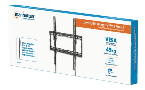 Manhattan TV & Monitor Mount, Wall, Tilt, 1 screen, Screen Sizes: 32-55", Black, VESA 200x200 to 400x400mm, Max 35kg, LFD, Lifetime TV stiprinājums