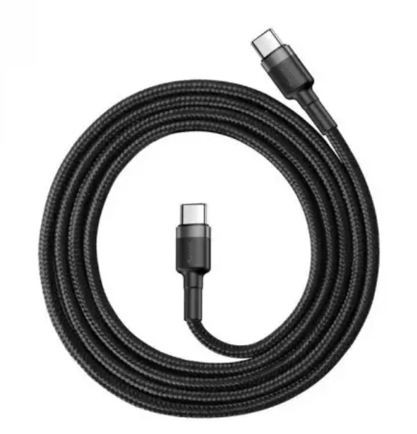 Baseus Cafule USB-C to USB-C Cable 60W, 3A, 2m, Black CATKLF-HG1 6953156285231 USB kabelis