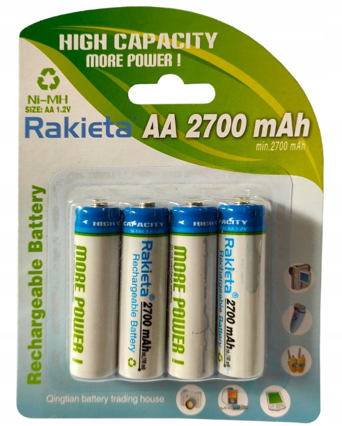 Rakieta Uzlādējamas Baterijas AA / 4gab. / 2700mAh Baterija