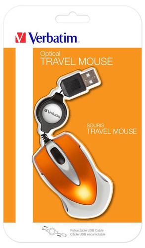 Mouse Verbatim Travel   orange USB Datora pele