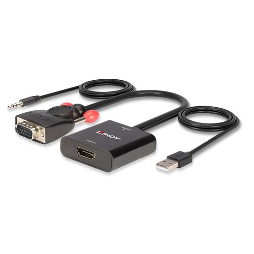 LINDY Konverter VGA & Audio an HDMI tīkla iekārta