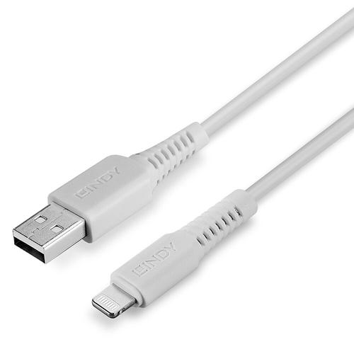 Lindy USB an Lightning Kabel weis 3m kabelis, vads