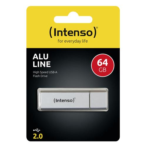 Intenso  64GB 2.0 ALU Line silver USB Flash atmiņa