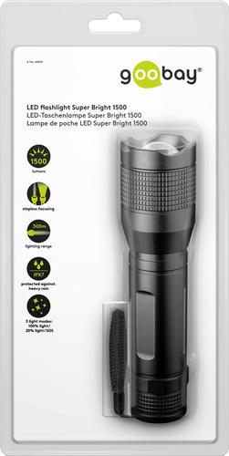 Latarka Goobay Latarka LED 20W Super Bright 1500lm 6xAA aluminiowa 44559 kabatas lukturis