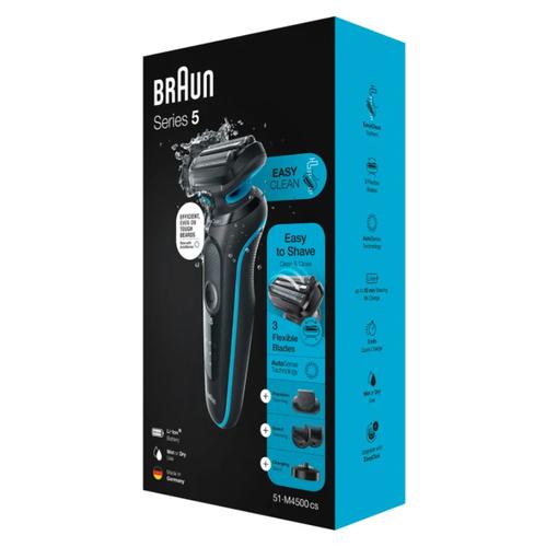 Braun Series 5 51-M4500cs Foil shaver Black, Blue 4210201432845 4210201432845 (4210201432845) Vīriešu skuveklis