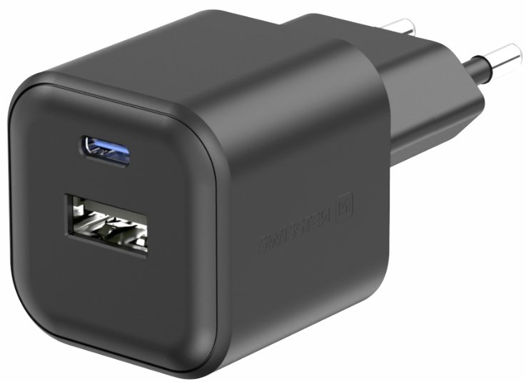 Swissten Tīkla Lādētājs 12W USB-C / USB-A iekārtas lādētājs