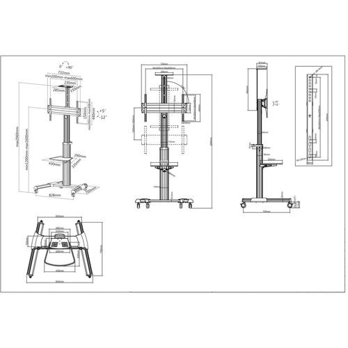 Manhattan Mobile TV stand 37-70 inches 50kg TV stiprinājums