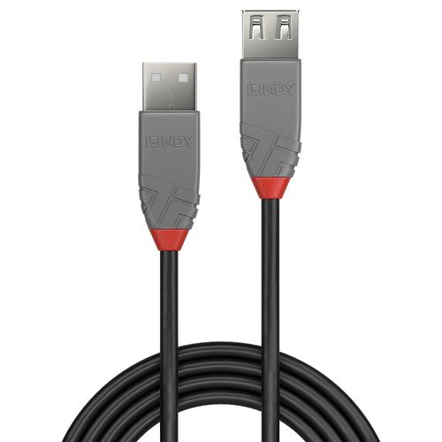 Lindy USB 2.0 Verlangerung Typ A/A Anthra Line M/F 3m USB kabelis