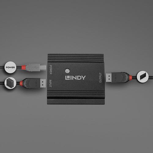 LINDY Repeater HDMI 8K60 45m publiskie, komerciālie info ekrāni