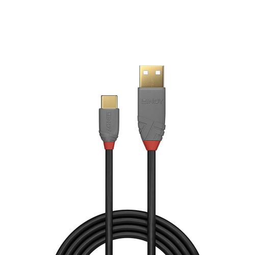 Lindy USB 2.0  Typ A an C Kabel Anthra Line 2m kabelis, vads