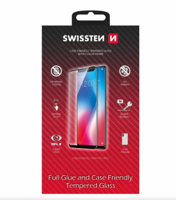 Swissten Full Face Tempered Glass Aizsargstikls Pilnam Ekrānam Samsung Galaxy A35 5G aizsardzība ekrānam mobilajiem telefoniem