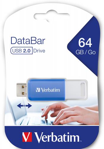 Verbatim DataBar USB 2.0    64GB Blue USB Flash atmiņa