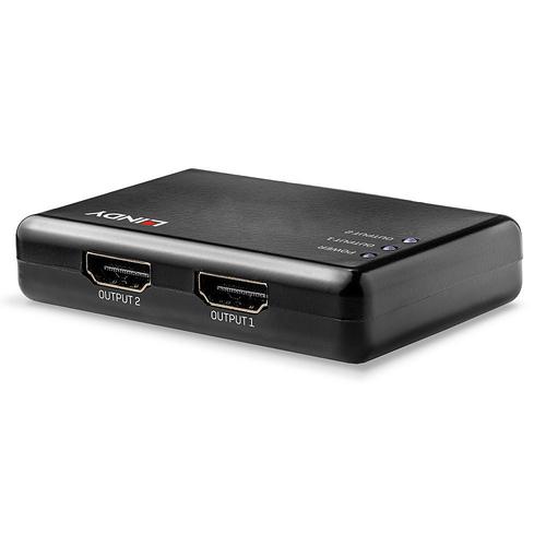 Lindy Splitter HDMI 2 Port HDMI 10.2G, kompakt dock stacijas HDD adapteri