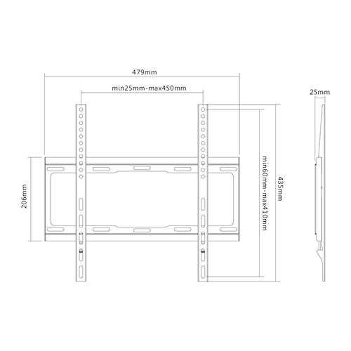 Sunne Wall, Flat, 200 x 200, 400 x 200, 300 x 300, 400 x 400 mm TV stiprinājums