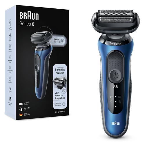 Braun Series 6 61-B1000s Foil shaver Black, Blue 4210201432906 4210201432906 (4210201432906) Vīriešu skuveklis