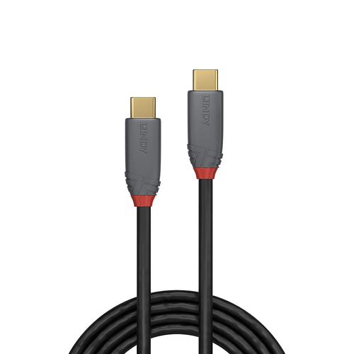 Lindy USB 3.1 Kabel Typ C/C 5A PD Anthra Line M/M 0.5m USB kabelis