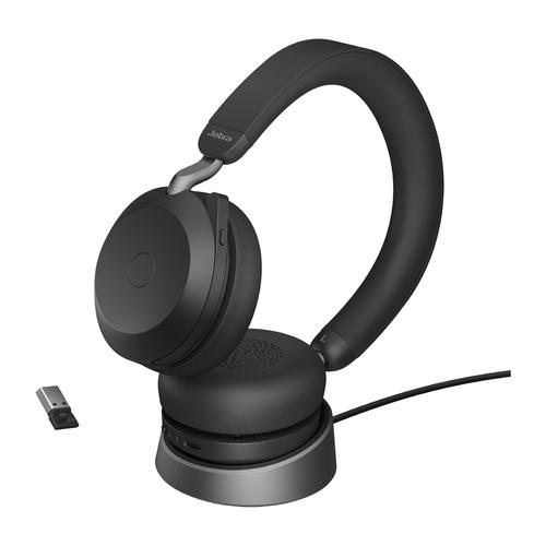 Jabra Evolve2 75, USB-A, UC Stereo, Headset, Black austiņas