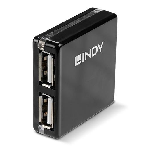 Lindy 4 Port USB 2.0 Mini Hub - hub - 4 ports USB centrmezgli