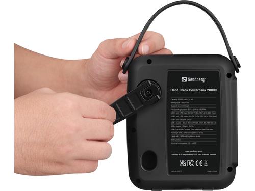 SANDBERG Hand Crank Powerbank 20000 iekārtas lādētājs