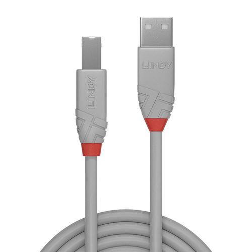 Lindy USB 2.0 Kabel Typ A/B Anthra Line 3m kabelis, vads