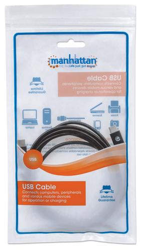 Manhattan USB 2.0 Typ C-Kabel C-Stecker/C-Stecker 2m schwarz kabelis, vads