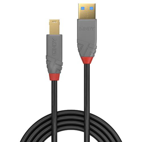 Lindy USB 3.0 Kabel Typ A/B Anthra Line 2m kabelis, vads