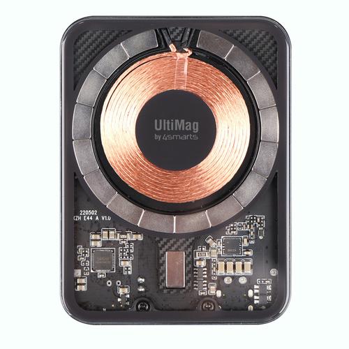 4smarts UltiMag Lithium Polymer (LiPo) 5000 mAh Wireless charging Carbon 4252011902293 456615 (4252011902293) Powerbank, mobilā uzlādes iekārta