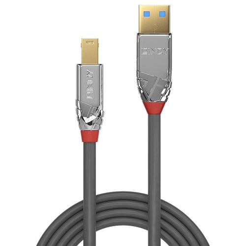 Lindy USB 3.0 Typ A an B Kabel Cromo Line 0.5m kabelis, vads