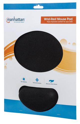 Manhattan  Wrist-Rest Mouse Pad, Black Gel-like Foam peles paliknis