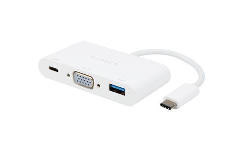 Vivanco CC UC UACVGA Wired USB 3.2 Gen 1 (3.1 Gen 1) Type-C White 4008928453867 45386 (4008928453867) dock stacijas HDD adapteri