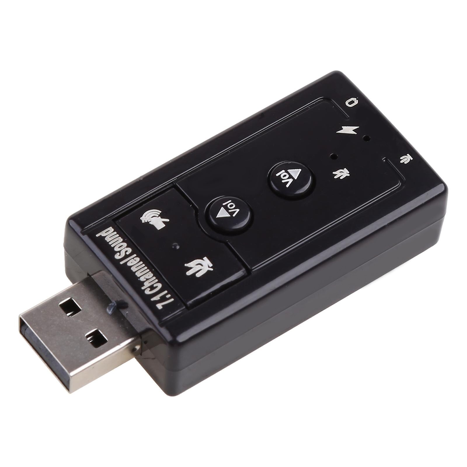 RoGer USB Audio karte ar mikrofona ieeju / Virtual 7.1 / Melns RO-SOUNDCARD7.1-BK (4752168125731) skaņas karte