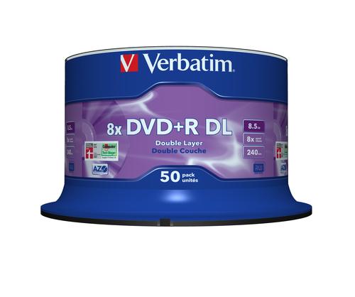 Verbatim DVD+R Double Layer 8x Matt Silver 50pk Spindle 0023942437581 43758 (0023942437581) matricas