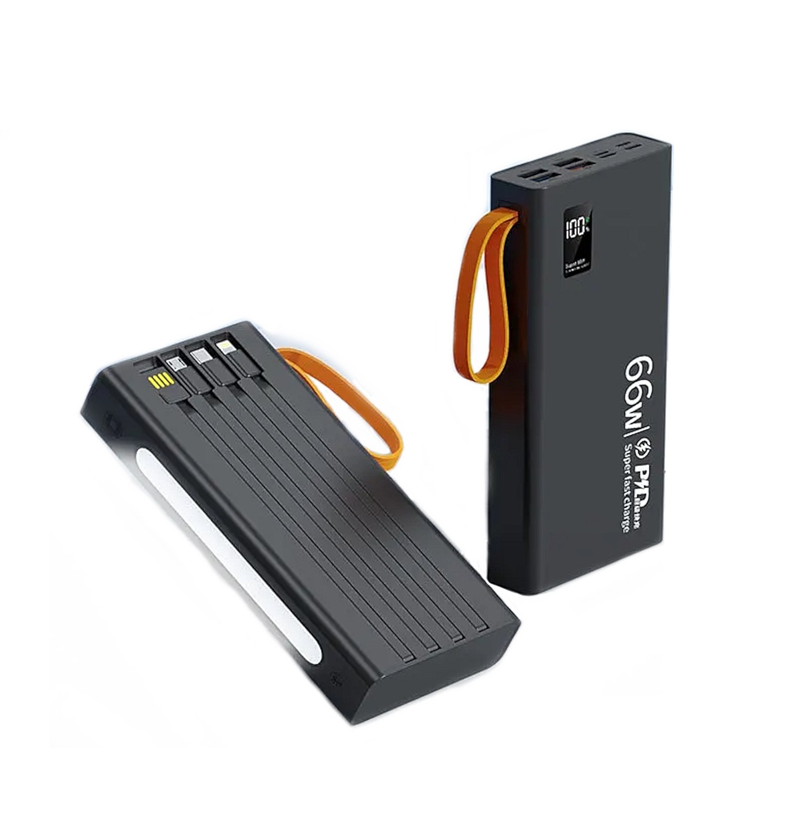 RoGer QL268 Powerbank 30000mAh / 66W PD / Flashlight / Lightning + USB-C + microUSB + USB Powerbank, mobilā uzlādes iekārta