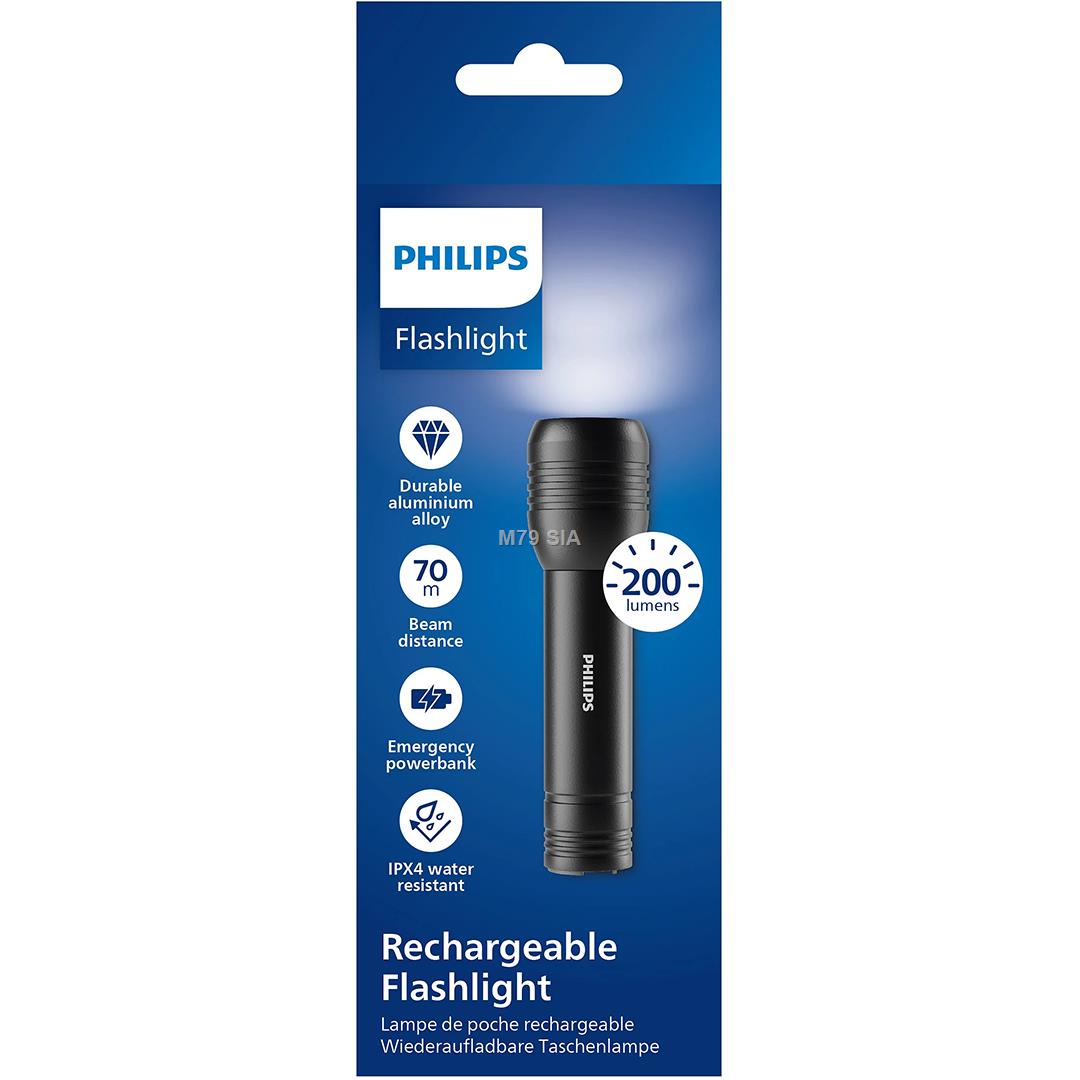 Jaunums! Akcija! PHILIPS LED lukturis, melns SFL7003R/10