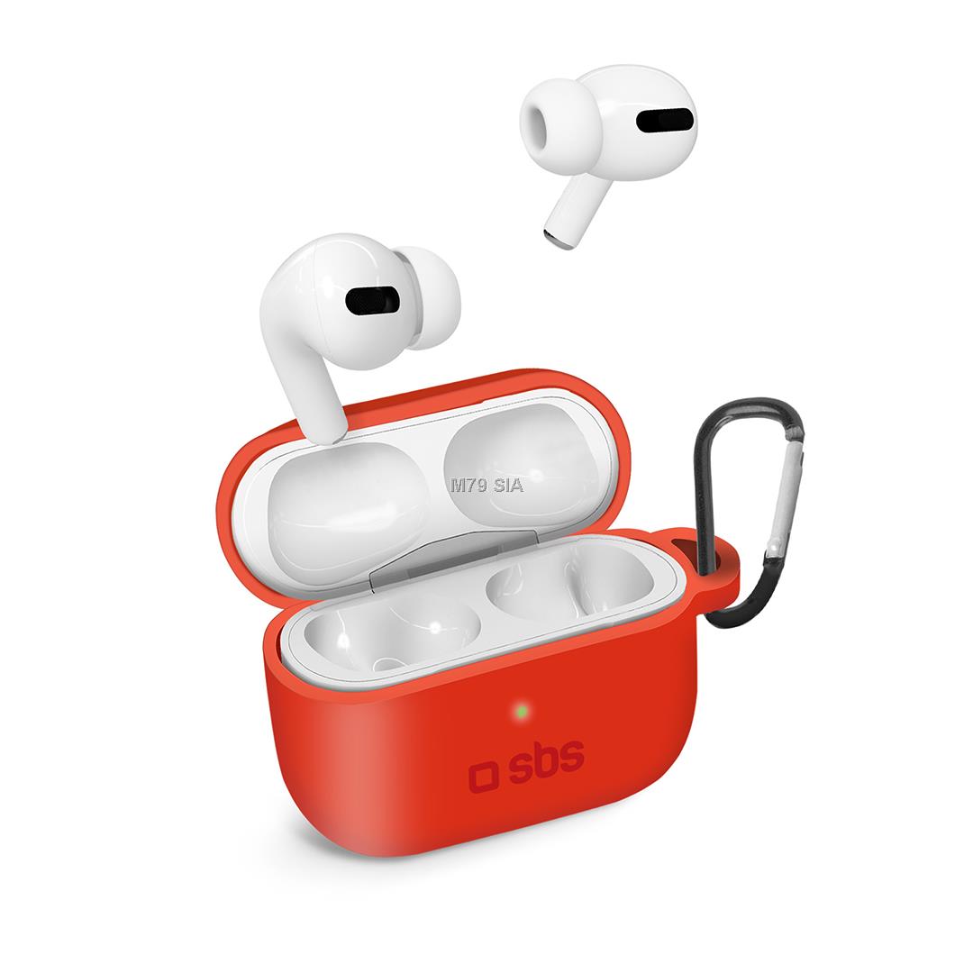 Silikona apvalks prieks Apple AirPods Pro, SBS Silicon case for Air Pods Pro, red color TEAPPROCASER (8018417324376) kabelis video, audio