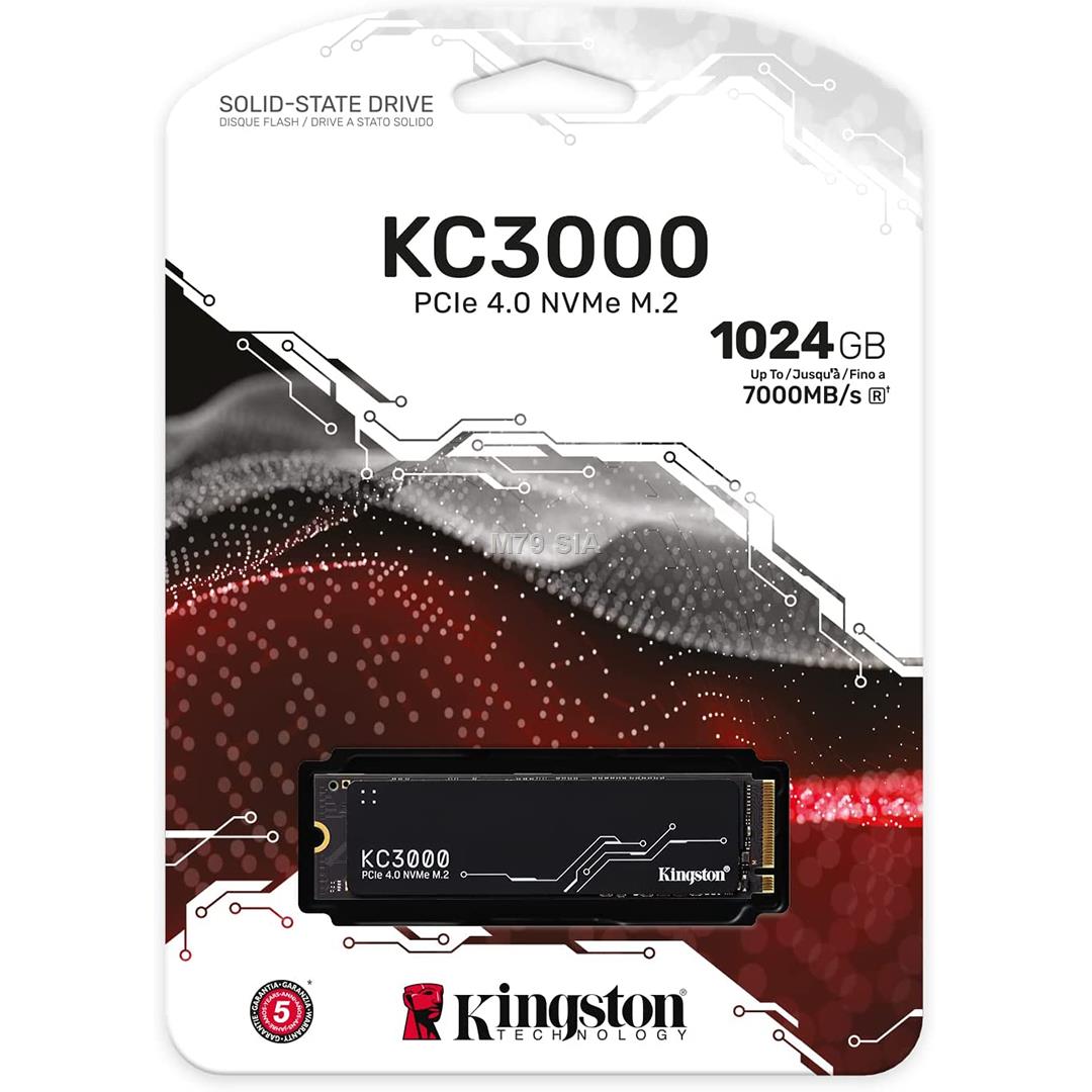 Kingston KC3000 M.2 2280 TLC NVMe 1TB SSD disks