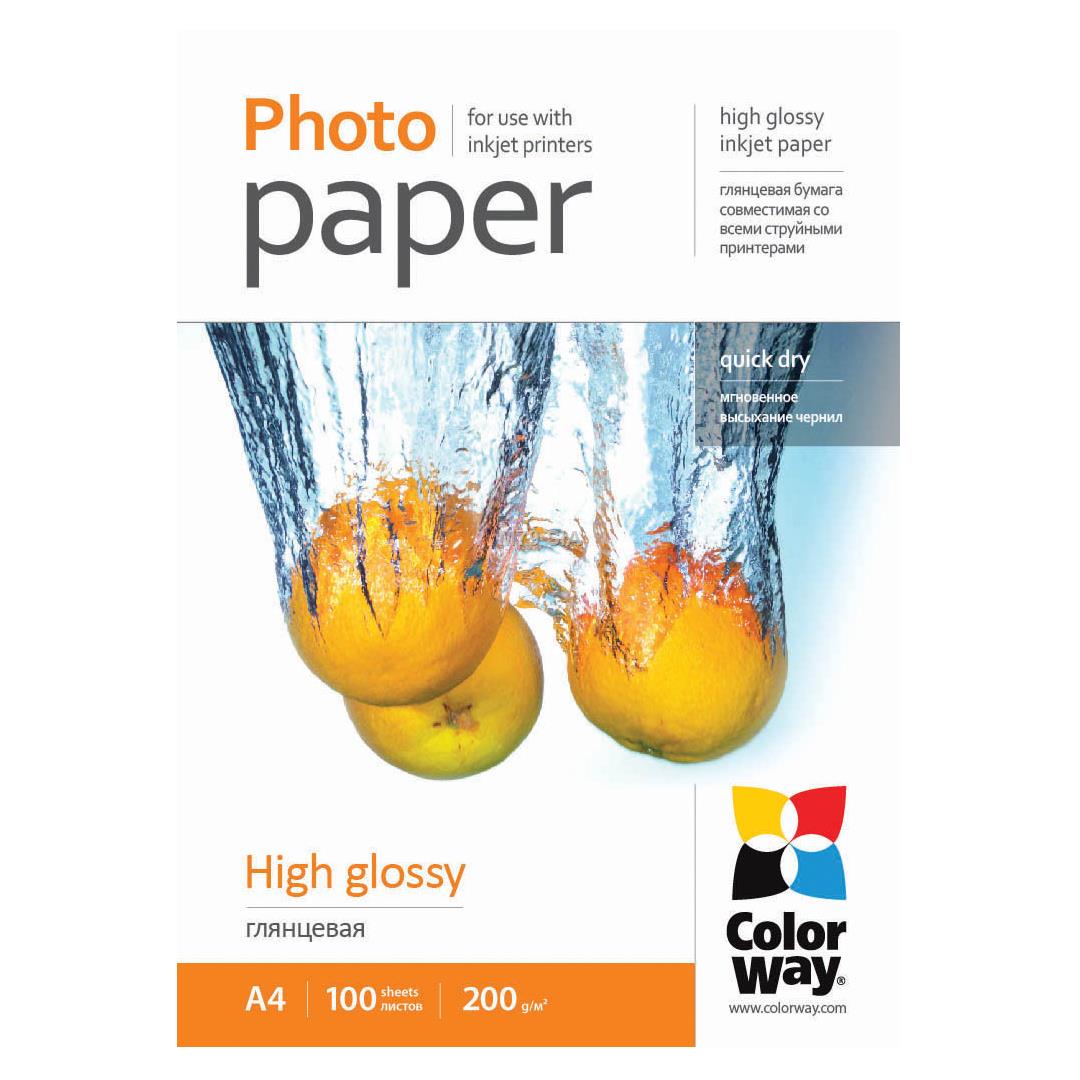 ColorWay High Glossy Photo Paper, 100 sheets, A4, Weight 200 g/m2 foto papīrs