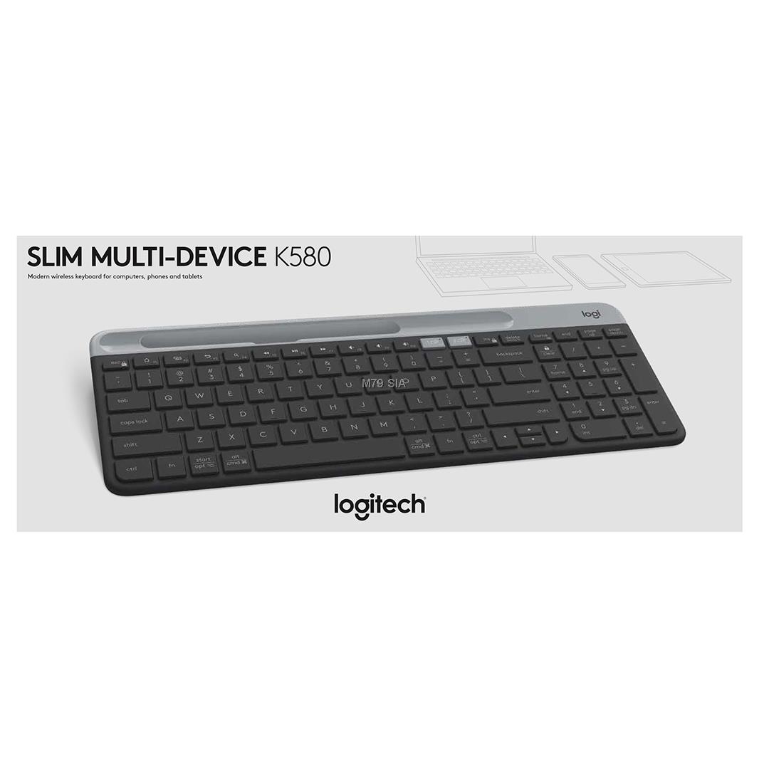 Logitech K580 Slim Multi-Device NORDIC-Layout / Bluetooth / graphite klaviatūra