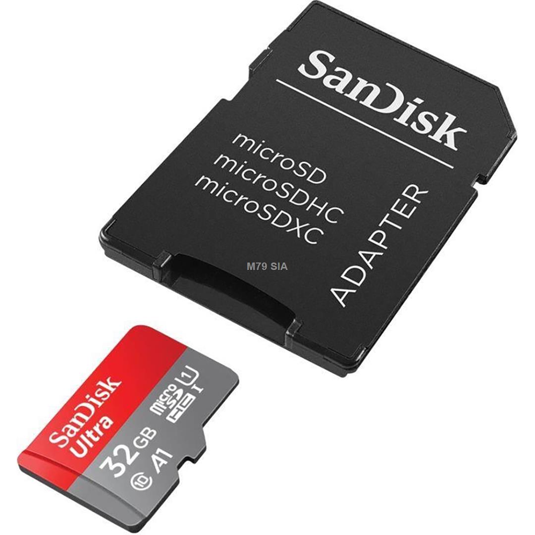 SanDisk Ultra microSDHC A1  32GB 120MB/s Adapt.SDSQUA4-032G-GN6MA atmiņas karte