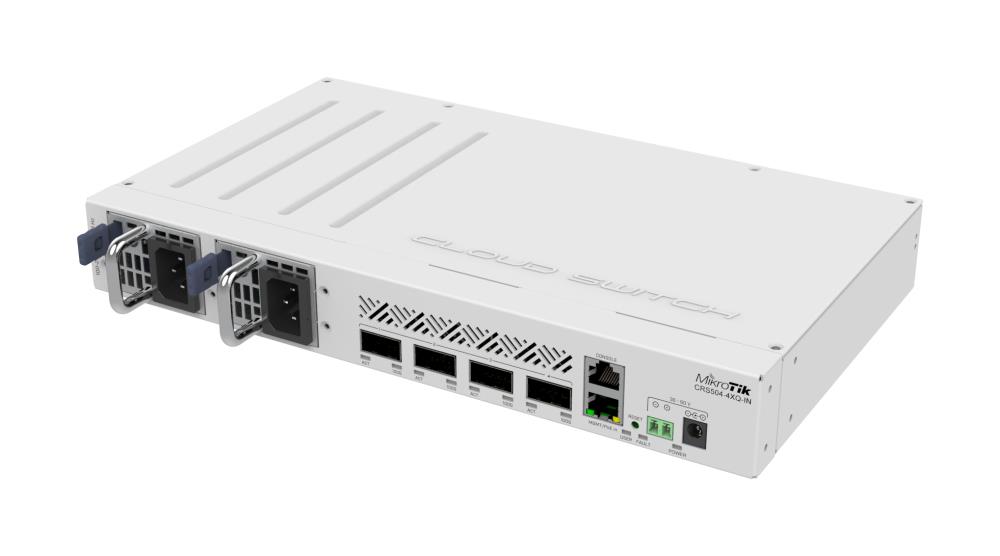 Switch|MIKROTIK|CRS504-4XQ-IN|Rack 1U|1x10Base-T / 100Base-TX|4xQSFP28|CRS504-4XQ-IN komutators