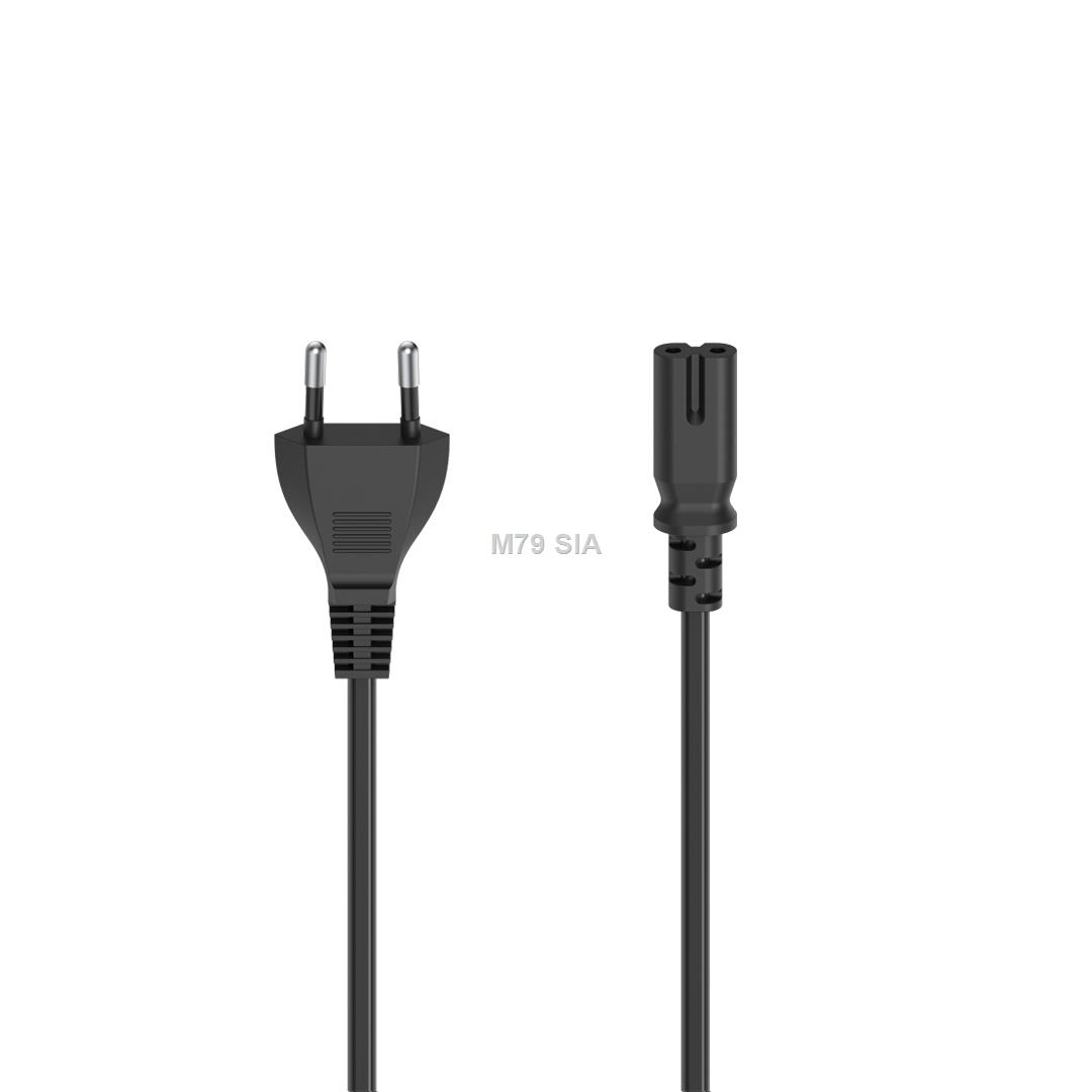 Hama Power Cord, 2-pin, 1.5 m, melna - Vads adapteris