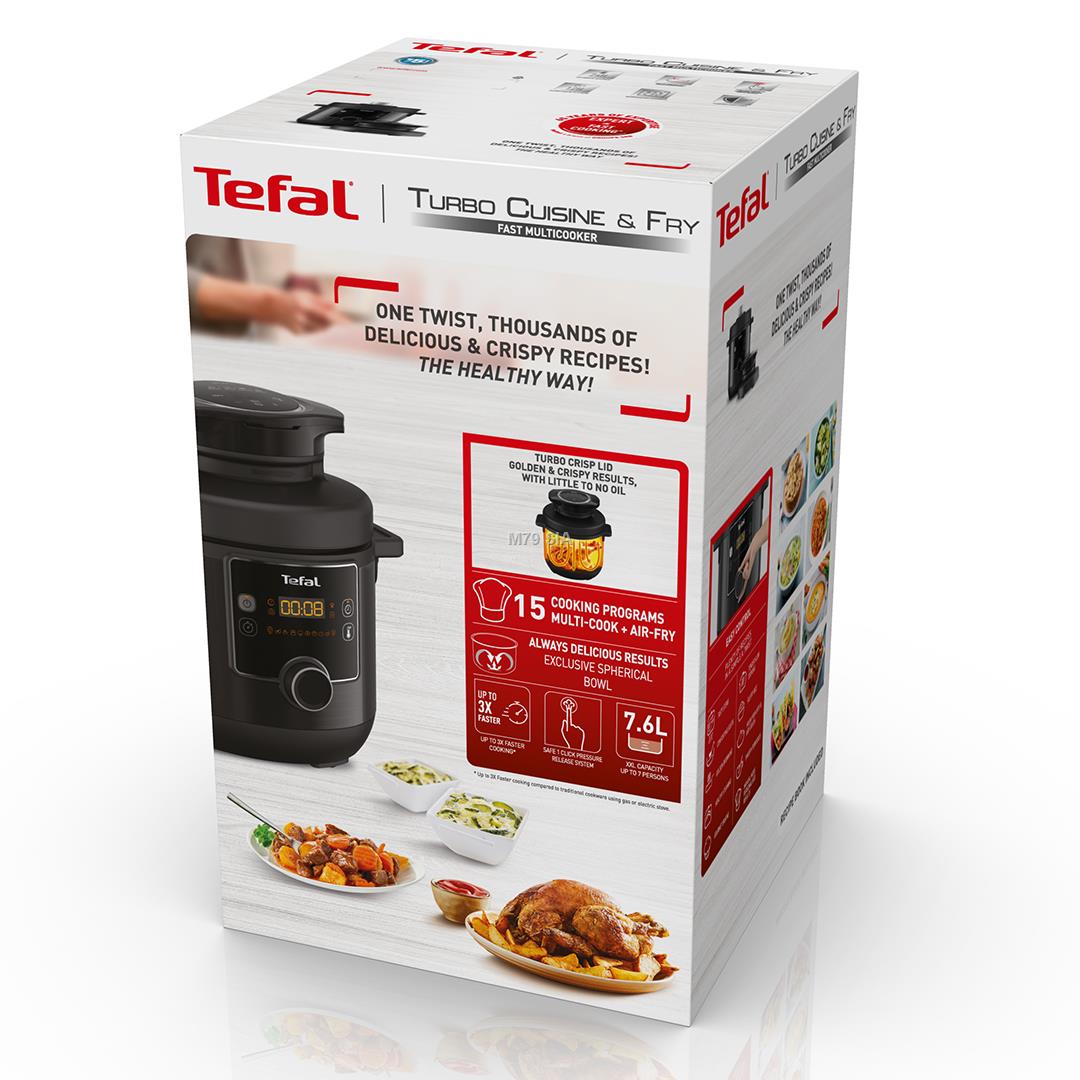 Tefal Turbo Cuisine & Fry, 1200 W, black Multivārāmais katls