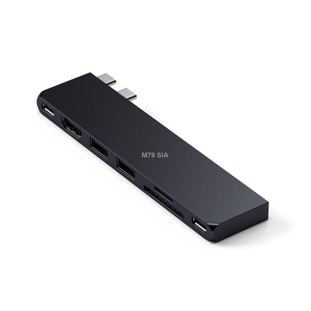 Satechi USB C Hub Multiport Adapter Pro Slim – USB C, for MacBook Pro/Air M2 dock stacijas HDD adapteri