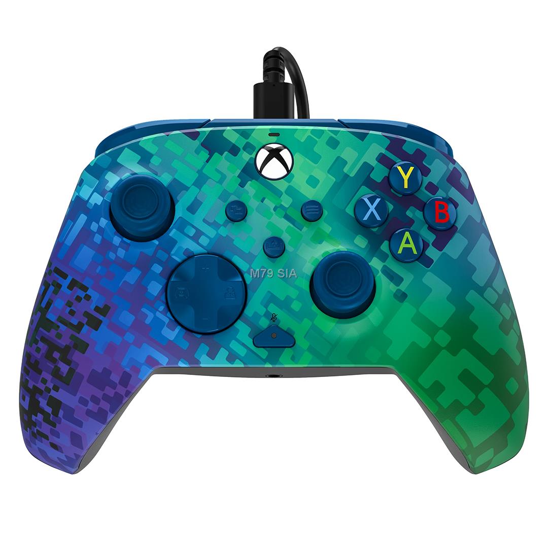 PDP Xbox Series X|S & PC Glitch Green Rematch Advanced Wired Controller spēļu konsoles gampad