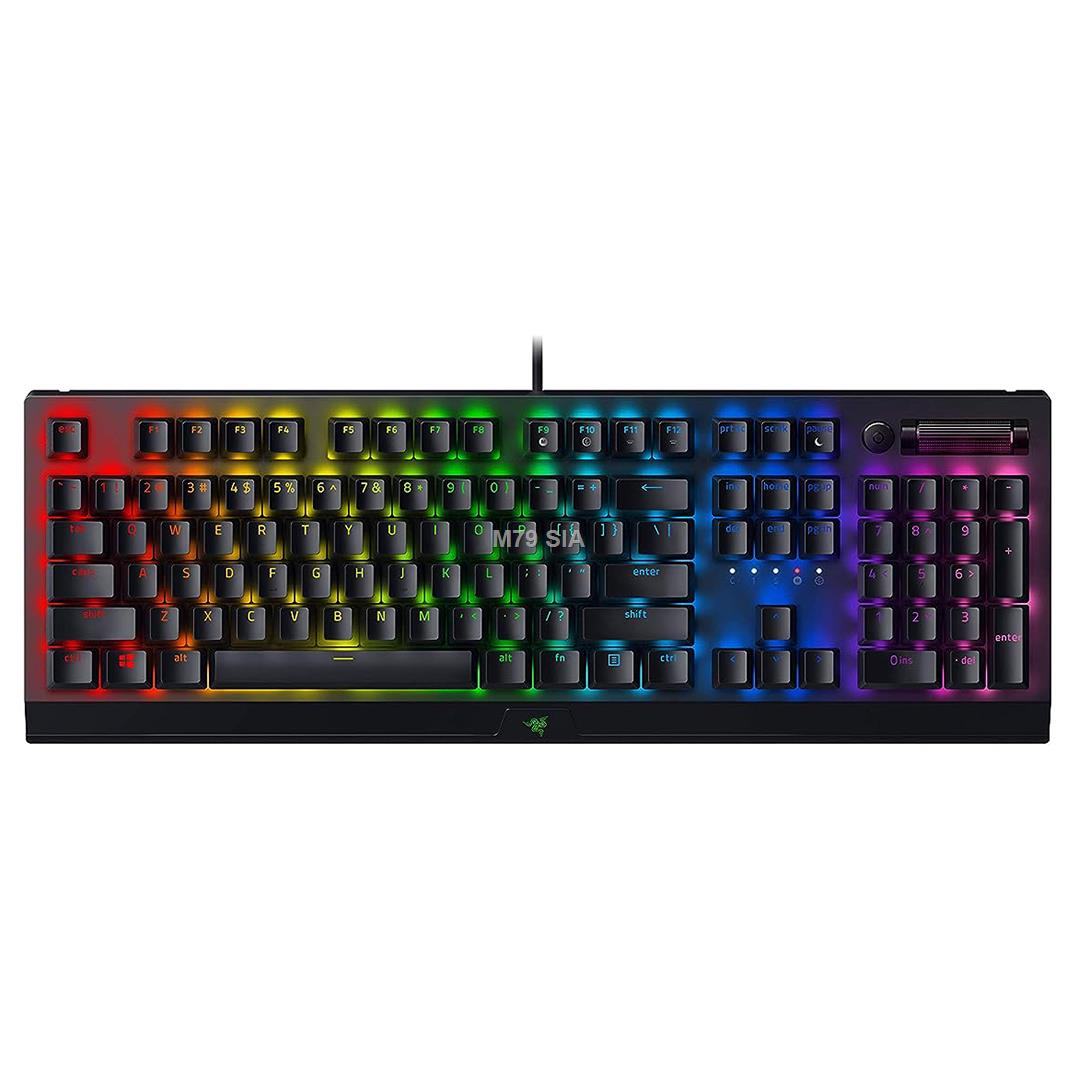 Razer BlackWidow V4 X Mechanical Gaming Keyboard, Green Switch, US Layout, Wired, Black klaviatūra